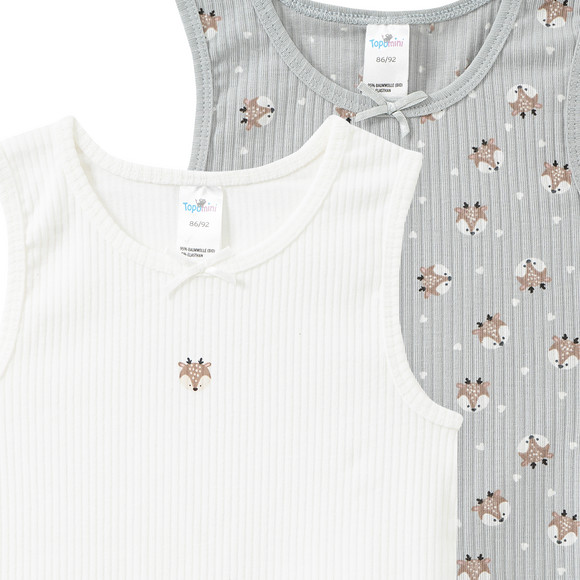 2 Onderhemden met geribbelde structuur