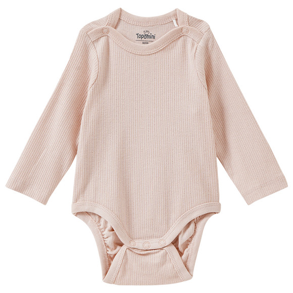 2 Baby Langarmbodys mit Rippstruktur