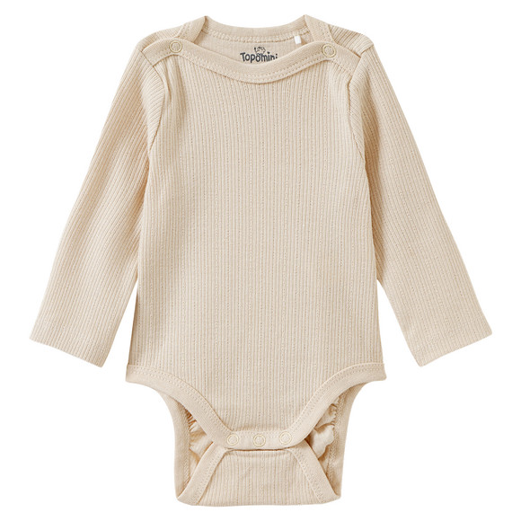 2 Baby Langarmbodys mit Rippstruktur