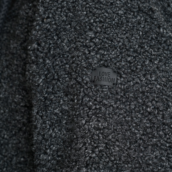 Damen Teddymantel mit Kapuze