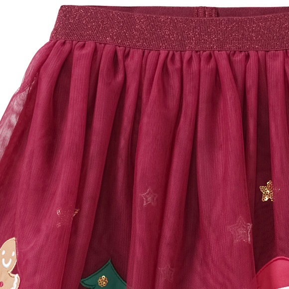 Meisjes kerstrok met applicaties