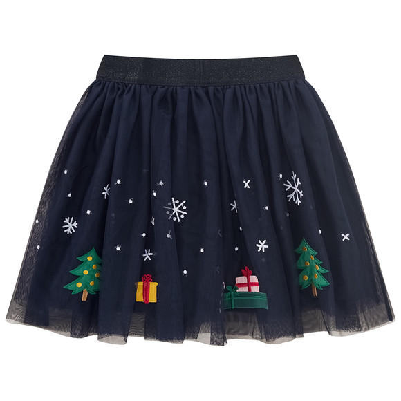 Meisjes kerstrok met applicaties