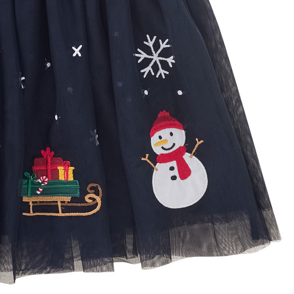 Meisjes kerstrok met applicaties