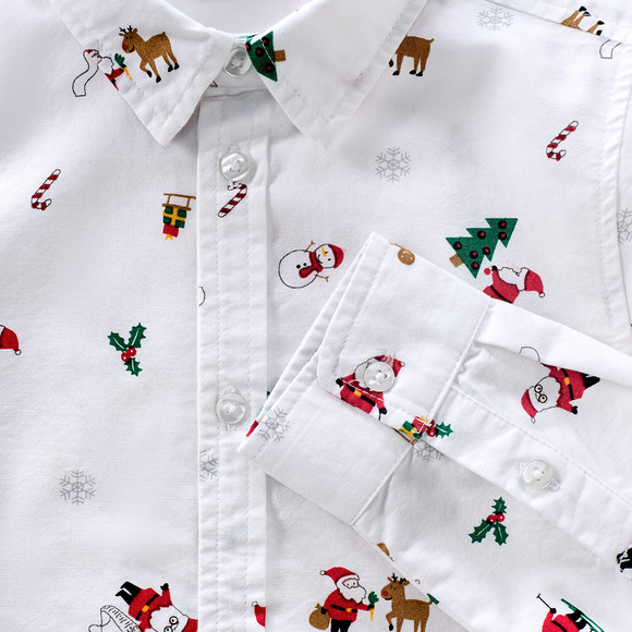 Jongens' kerstshirt met strikje