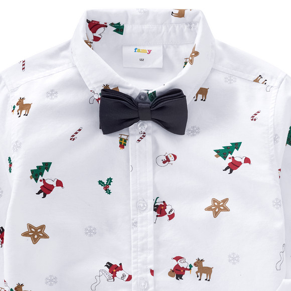 Jongens' kerstshirt met strikje