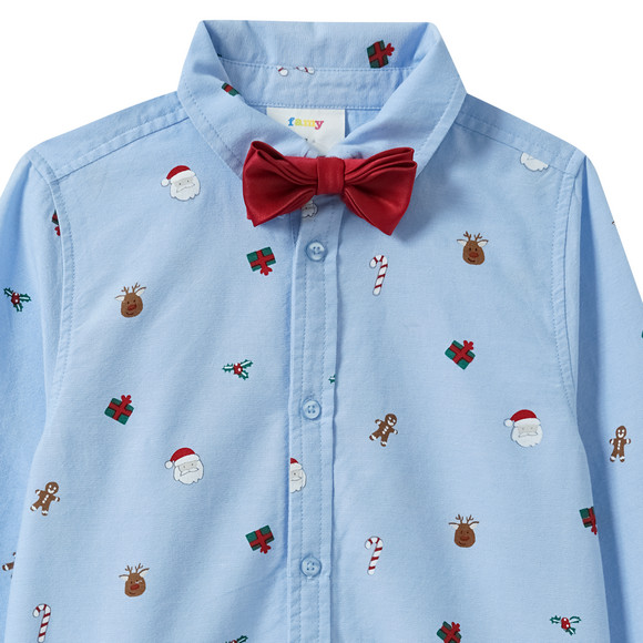 Jongens' kerstshirt met strikje