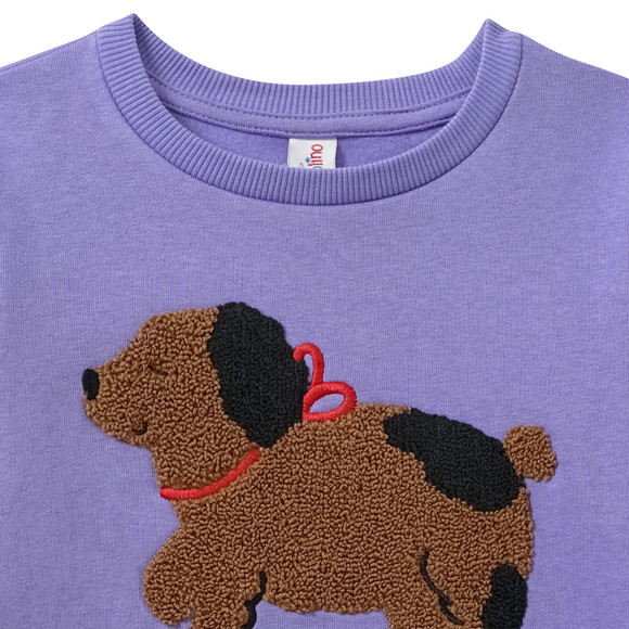 Meisjes-sweatshirt met hondenapplicatie