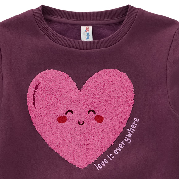 Meisjes sweater met hart applicatie