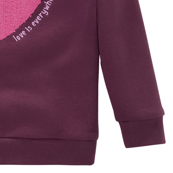 Meisjes sweater met hart applicatie