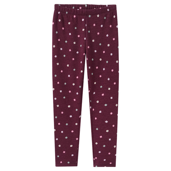 Thermische legging voor meisjes donkerrood