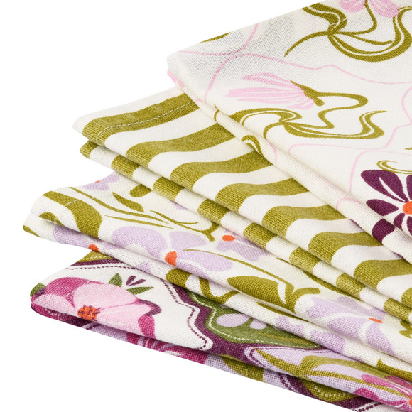 4 stoffen servetten in verschillende designs