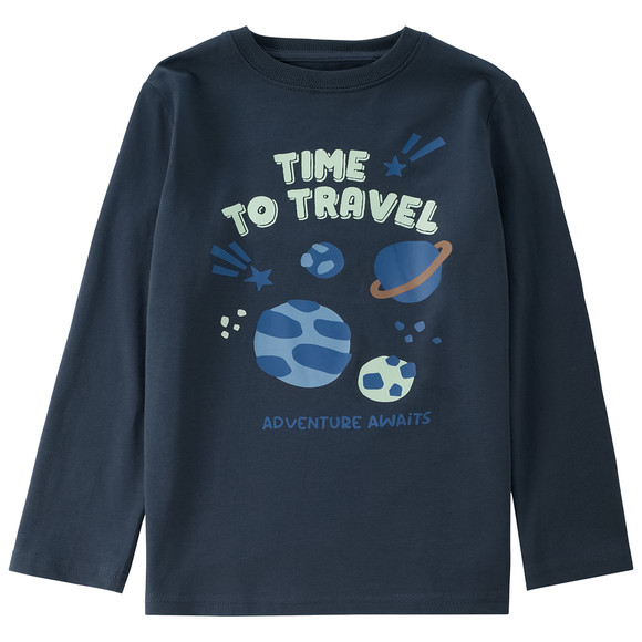 Jungen Langarmshirt mit Weltraum-Print