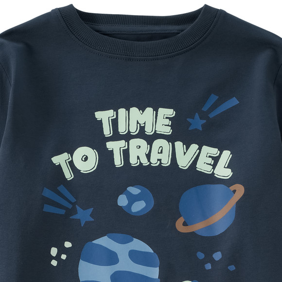 Jungen Langarmshirt mit Weltraum-Print