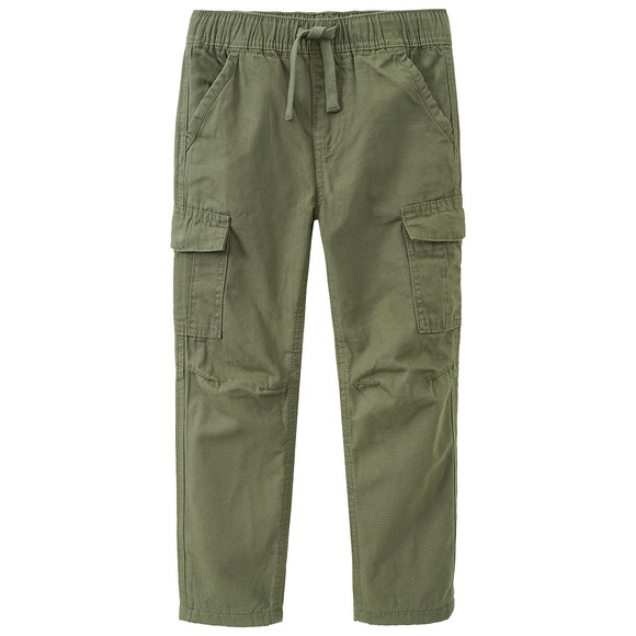 Thermobroek met cargozakken voor jongens donkergroen