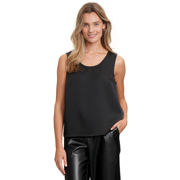 Dames' satijnen top met brede banden