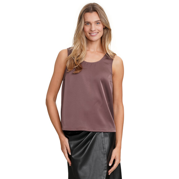 Dames' satijnen top met brede banden