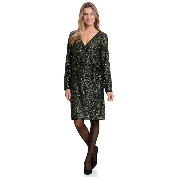Damen Paillettenkleid  in Wickel-Optik