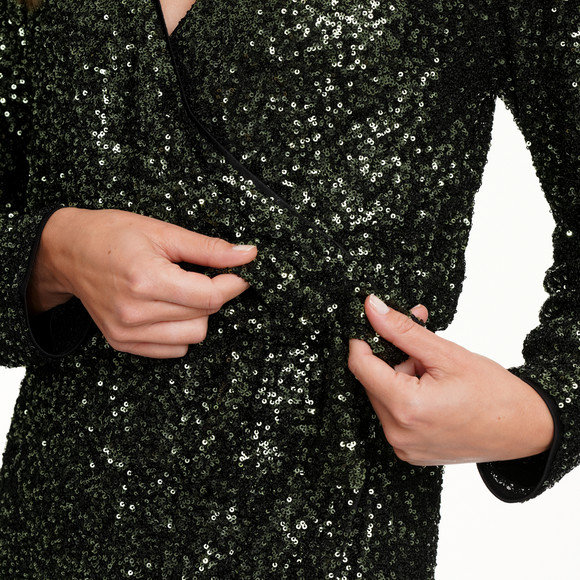 Damen Paillettenkleid  in Wickel-Optik
