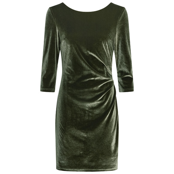 Dames fluwelen jurk met 3/4 mouwen