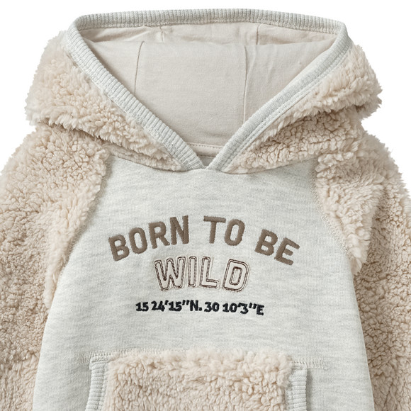 Jungen Hoodie mit Teddyplüsch