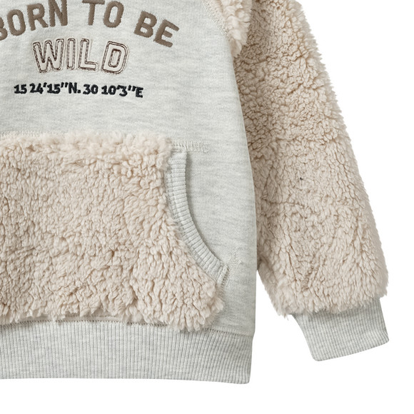 Jungen Hoodie mit Teddyplüsch