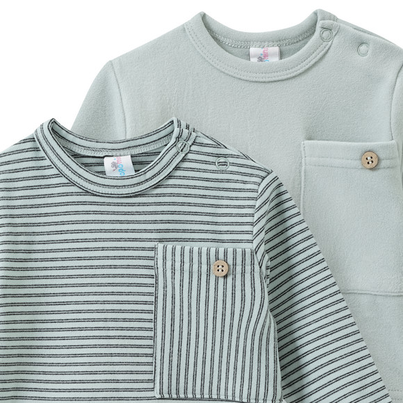 2 Newborn Fleeceshirts mit Brusttasche