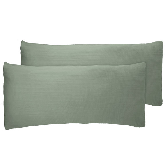 2 mousseline kussenslopen 40 x 80 cm