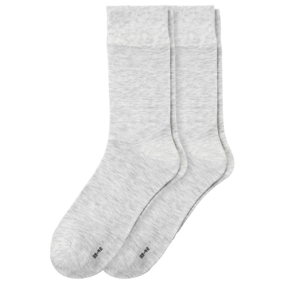 2 paar herensokken in een dubbele verpakking lichtgrijs
