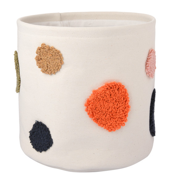 Kleine opbergmand met kleurrijke stippen