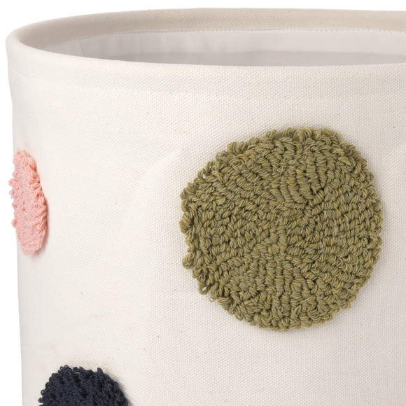 Grote opbergmand met kleurrijke stippen