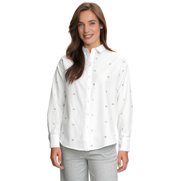 Dames blouse met hartjesborduursel