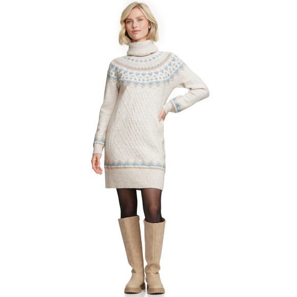 Gebreide damesjurk met Noors patroon