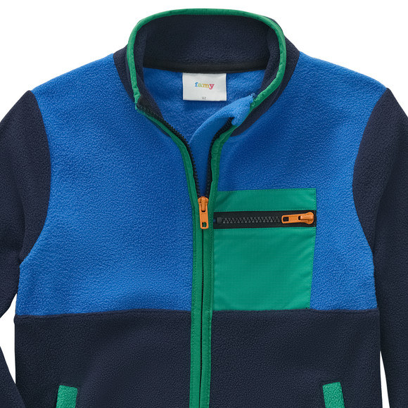 Jungen Fleecejacke mit Farbteilern