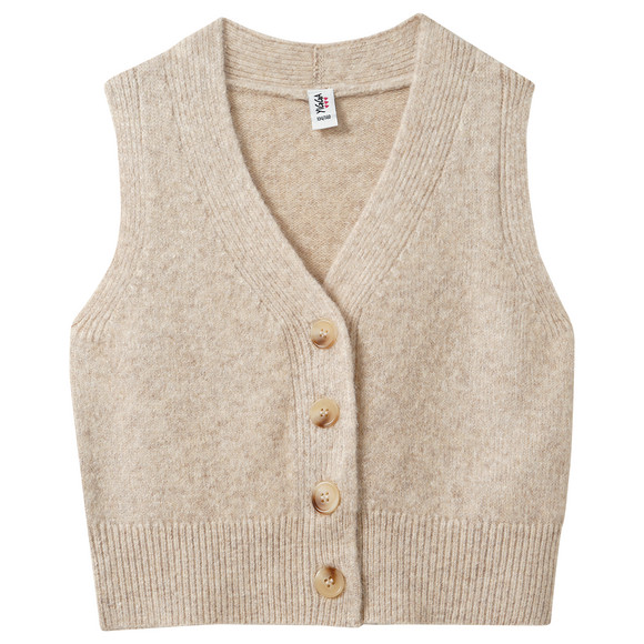 Meisjes gebreid vest met knopen