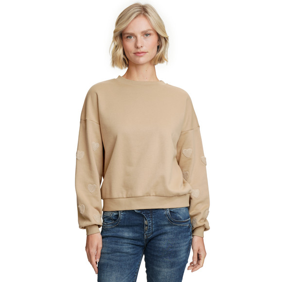 Damen Sweatshirt mit Herz-Applikation