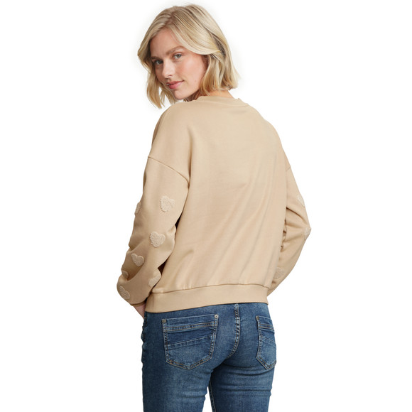 Damen Sweatshirt mit Herz-Applikation