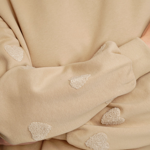 Damen Sweatshirt mit Herz-Applikation