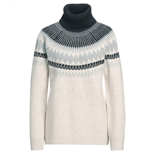 Damen Rollkragenpullover mit Norwegermuster