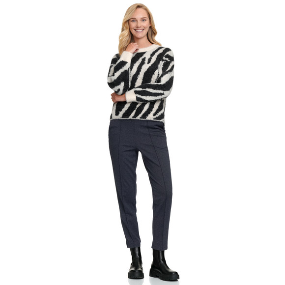 Gebreide trui met dierenprint Dames
