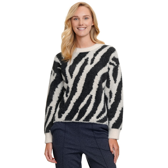 Gebreide trui met dierenprint Dames