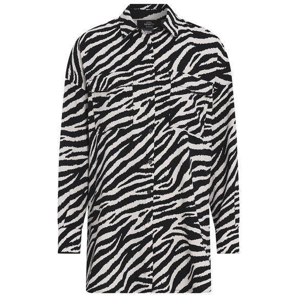 Damen Longbluse mit Animal-Print