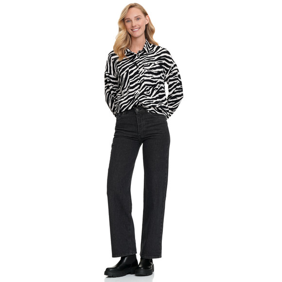 Damen Longbluse mit Animal-Print