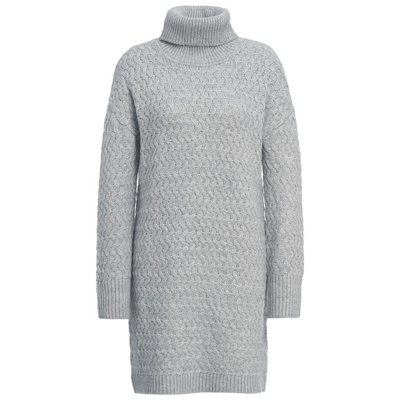 Dames gebreide jurk met col lichtgrijs