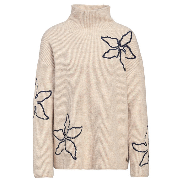 Gebreide damestrui met borduursel