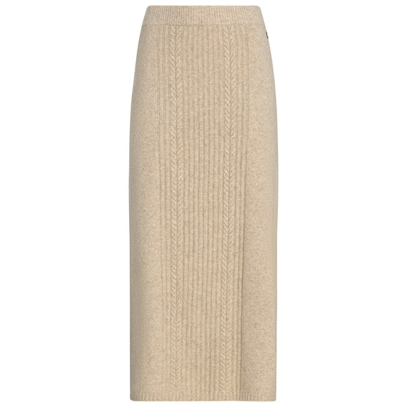 Gebreide damesrok met kabelpatroon