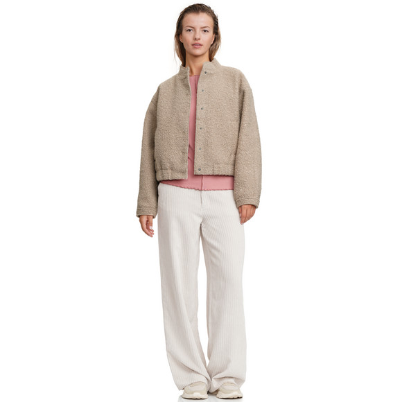 Dames teddy jas met drukknoopsluiting