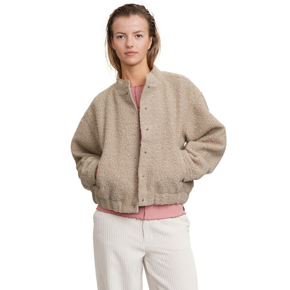 Dames teddy jas met drukknoopsluiting