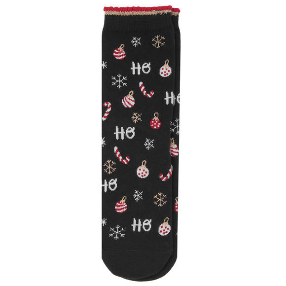 1 paar Kerstsokken met glitter voor Dames