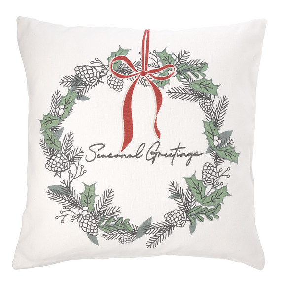 Kussenhoes met Kerst design wit