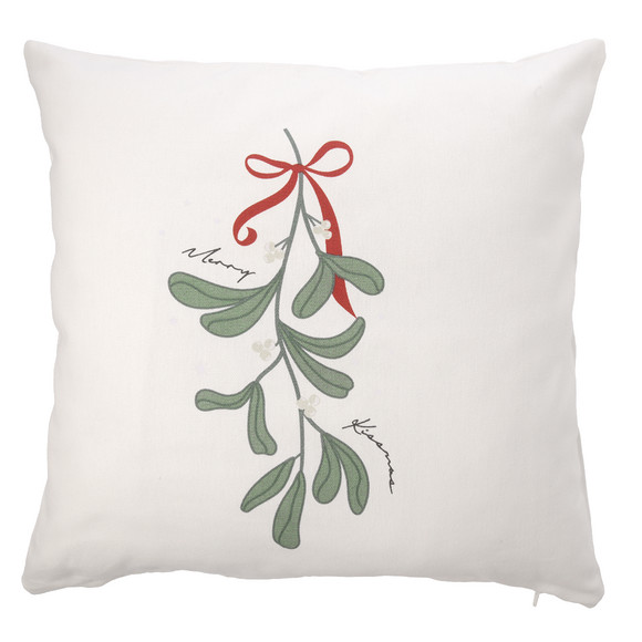 Kussenhoes met Kerst design wit